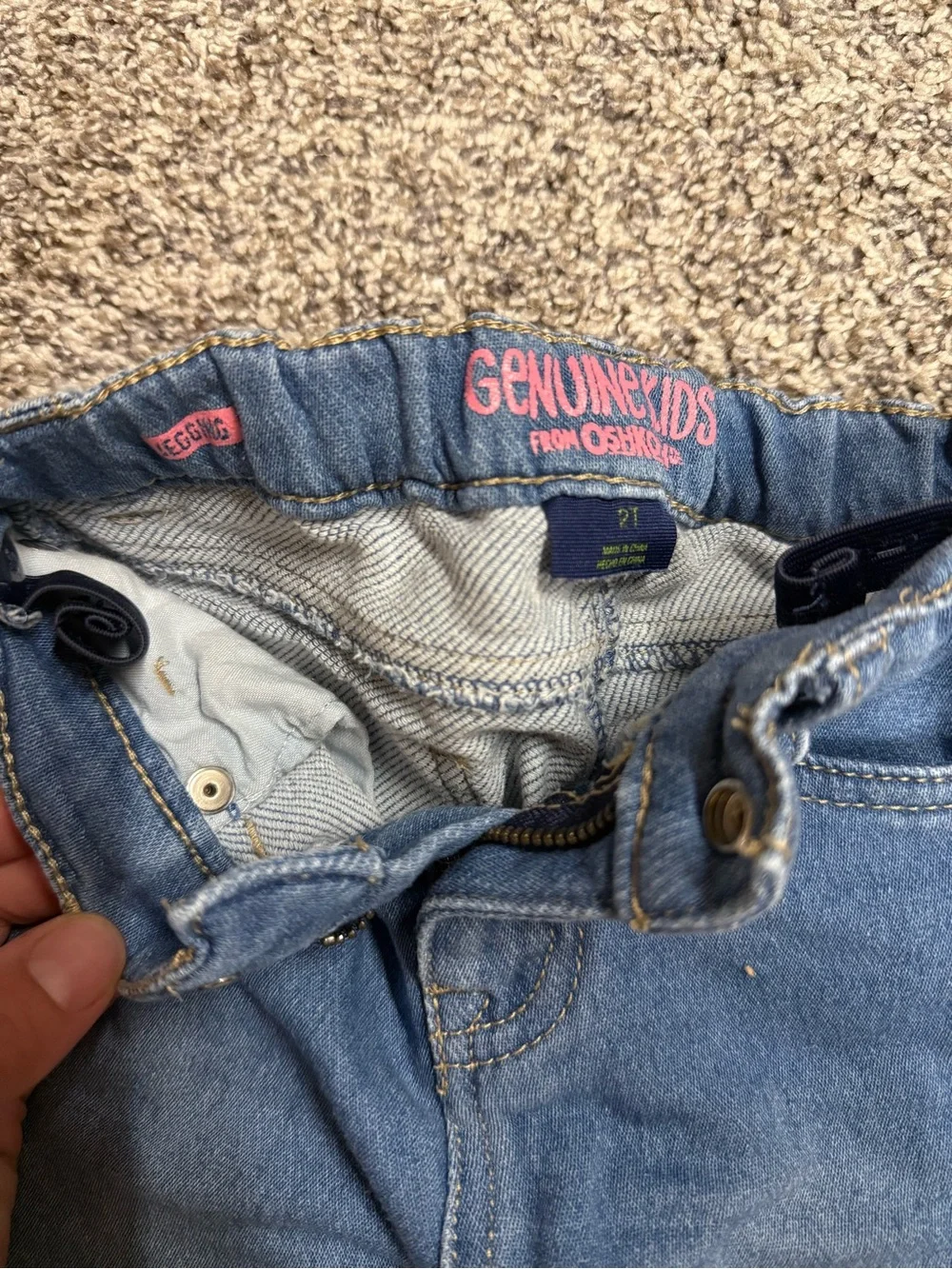 OshKosh B'gosh Girls Blue Denim Heart Patch Jeans